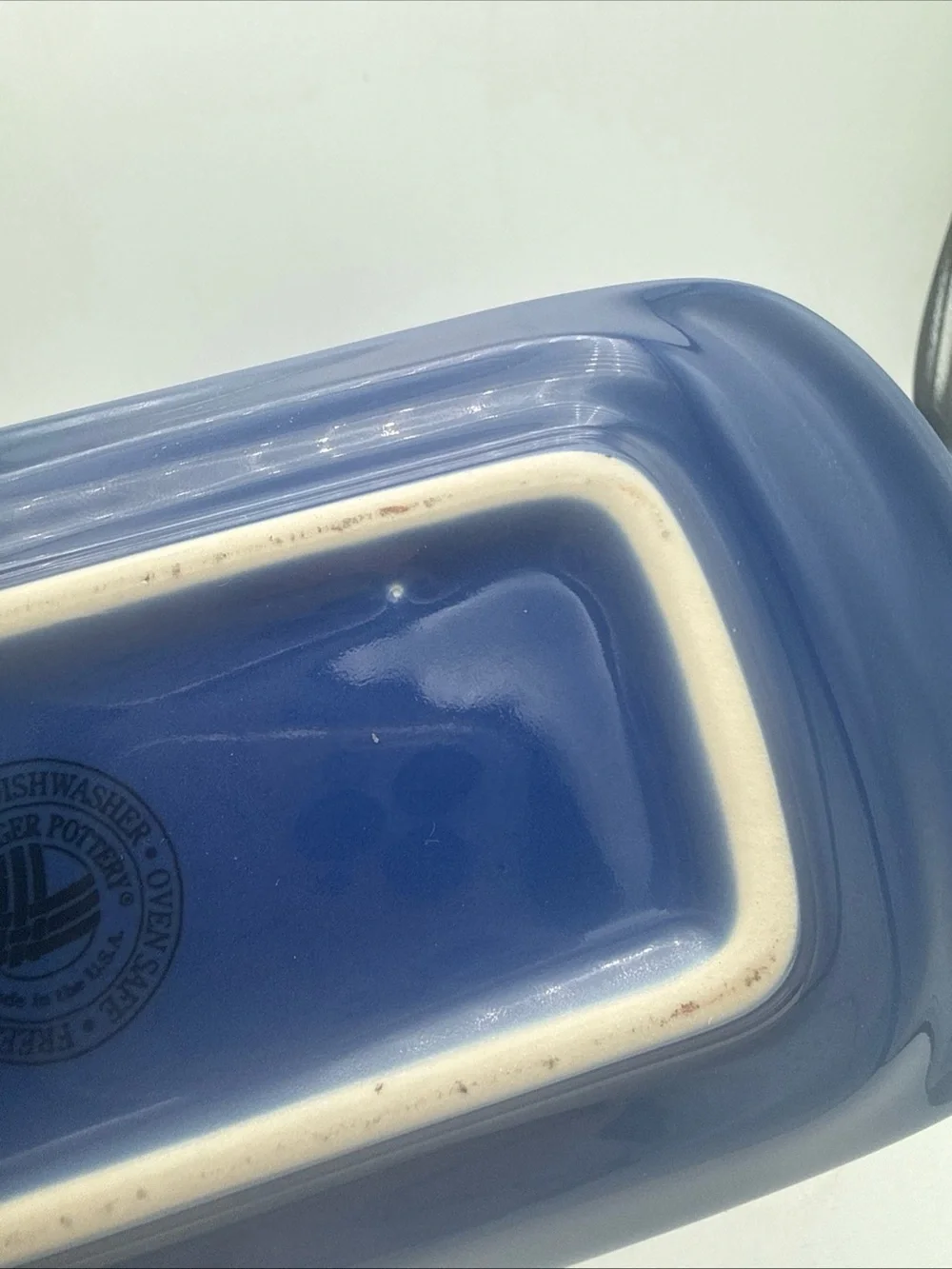 Blue Ceramic Butter Dish with Lid